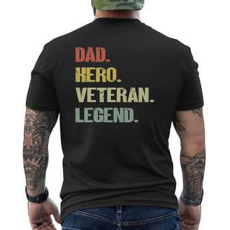 Dad Hero Veteran Legend Vintage Retro Mens Back Print T-shirt | Mazezy