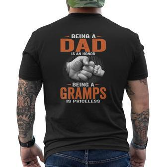 Being A Dad Is An Honor Being A Gramps Is Priceless Mens Back Print T-shirt | Mazezy
