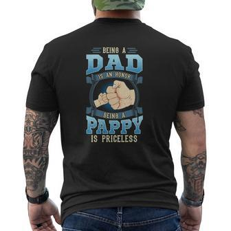 Being A Dad Is An Honor Being A Pappy Is Priceless Mens Back Print T-shirt | Mazezy DE