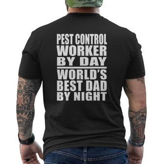Dad Job Tee Pest Control Worker Best Dad Father's Day Mens Back Print T-shirt | Mazezy