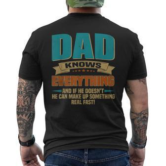 Dad Knows Everything Vintage For Father's Day Men's T-shirt Back Print - Monsterry DE