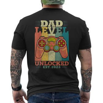 Dad Level Unlocked For Gamer Daddy Future Soon To Be New Dad Mens Back Print T-shirt | Mazezy