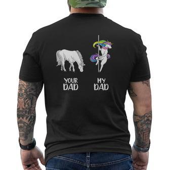Your Dad My Dad Lgbt Unicorn Rainbow Flag Lgbtq Gay Mens Back Print T-shirt | Mazezy
