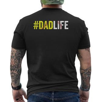 Dad Life Softball Daddy Baseball Sports Lover Father's Day Mens Back Print T-shirt | Mazezy