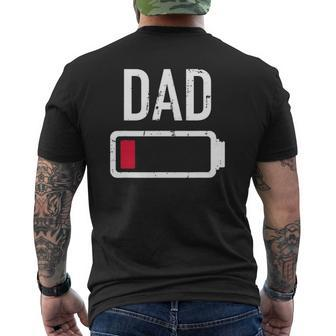 Dad Low Battery For Father's Day Mens Back Print T-shirt | Mazezy