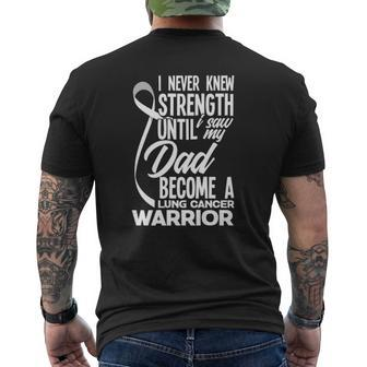 Dad Lung Cancer Warrior Son Daughter Of Lung Cancer Warrior Mens Back Print T-shirt | Mazezy