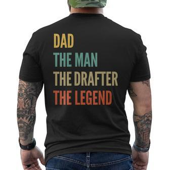 The Dad The Man The Drafter The Legend Men's T-shirt Back Print - Monsterry DE