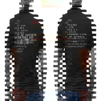 Dad The Man The Myth The Bad Influence He Knows Everything Men's T-shirt Back Print | Mazezy