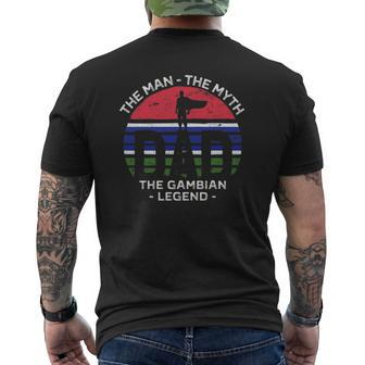 Dad The Man The Myth The Gambian Legend Gambia Vintage Flag Mens Back Print T-shirt | Mazezy