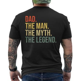 Dad The Man The Myth The Legend Best Fathers Day Men's T-shirt Back Print - Monsterry
