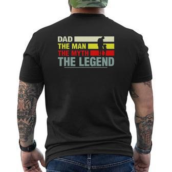 Dad The Man The Myth The Legend Daddy And Daughter Silhouette Happy Father's Day Mens Back Print T-shirt | Mazezy