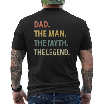 Dad The Man The Myth The Legend Essential Mens Back Print T-shirt | Mazezy