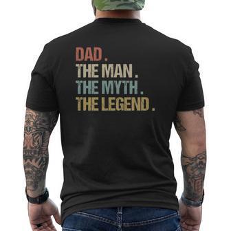 Dad The Man Myth Legend Father Retro Christmas Mens Back Print T-shirt | Mazezy