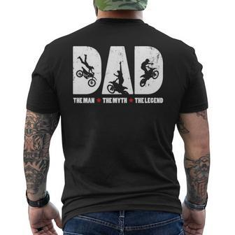 Dad The Man The Myth The Legend For Motocross Lovers Men's T-shirt Back Print | Mazezy