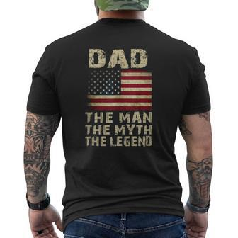 Dad The Man The Myth The Legend Mens Back Print T-shirt | Mazezy UK
