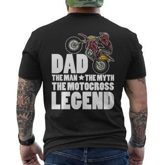 Dad The Man The Myth The Motocross Legend Men's T-shirt Back Print | Mazezy