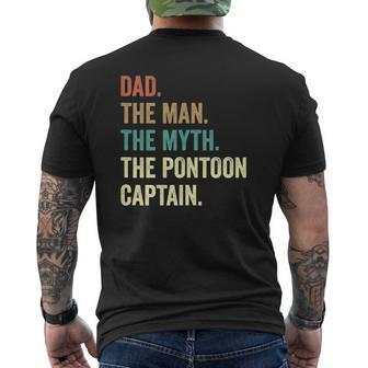 Dad Man Myth Pontoon Captain Pontoon For Men Mens Back Print T-shirt | Mazezy