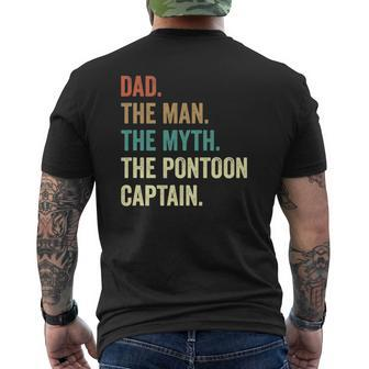 Dad Man Myth Pontoon Captain Pontoon S For Men Mens Back Print T-shirt | Mazezy