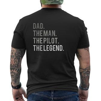 Dad The Man The Pilot The Legend Mens Back Print T-shirt | Mazezy AU