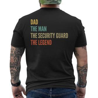 The Dad The Man The Security Guard The Legend Men's T-shirt Back Print - Monsterry