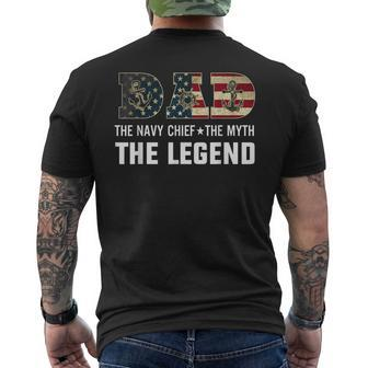 Dad The Navy Chief The Myth The Legend Men's T-shirt Back Print - Monsterry CA