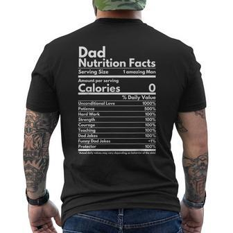 Dad Nutrition Facts Fathers Day Humor For Dad Men's T-shirt Back Print - Seseable