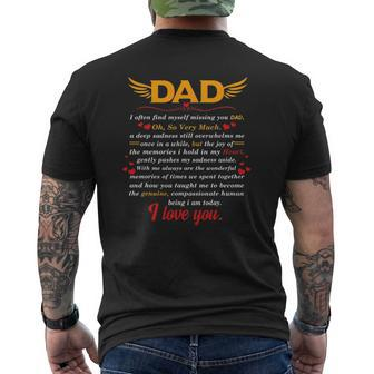 Dad I Often Find Myself Missing You Dad Father's Day Mens Back Print T-shirt | Mazezy AU
