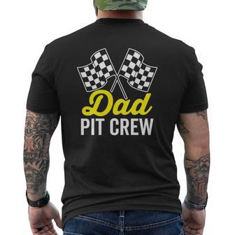 Dad Pit Crew For Racing Party Costume Daddy Team Race Mens Back Print T-shirt | Mazezy