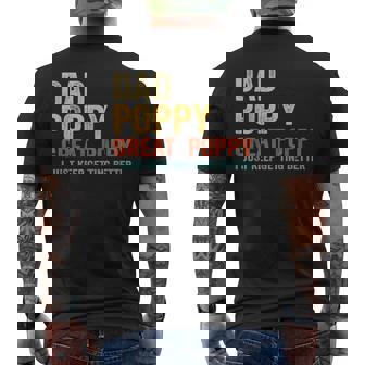 Dad Poppy Great Poppy Dad Grandpa Men's T-shirt Back Print | Mazezy