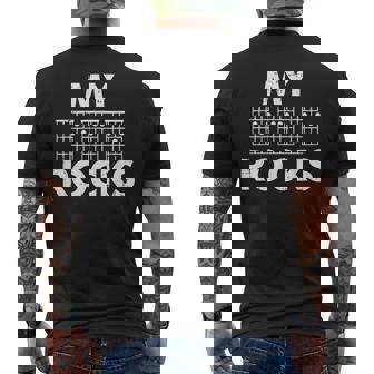 My Dad Rocks Fathers Day Guitar Player Musician Papa Men Men's T-shirt Back Print - Thegiftio UK