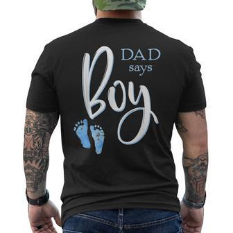 Dad Says Boy Baby Shower Gender Reveal Guess Men's T-shirt Back Print - Monsterry CA