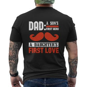 Dad A Son's First Mens Back Print T-shirt | Mazezy