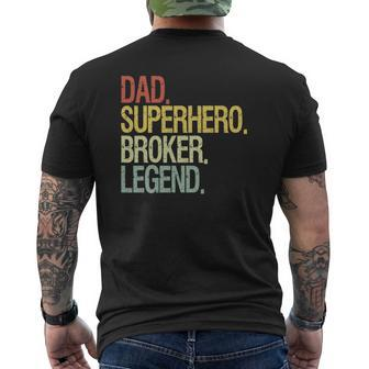 Dad Superhero Broker Legend Vintage Retro Mens Back Print T-shirt | Mazezy