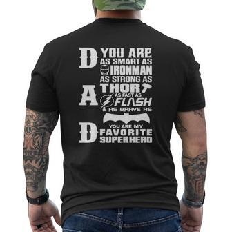Dad Superhero Dad For Father's Day Essential Mens Back Print T-shirt | Mazezy