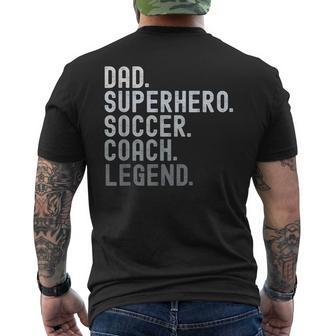 Dad Superhero Soccer Coach Legend Soccer Father's Day Men's T-shirt Back Print - Seseable