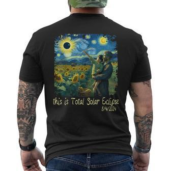 Dad This Is Total Solar Eclipse 20240824 My Father Men's T-shirt Back Print - Monsterry