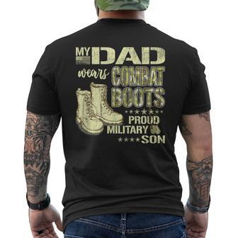 My Dad Wears Combat Boots Proud Military Son Men's T-shirt Back Print - Monsterry AU