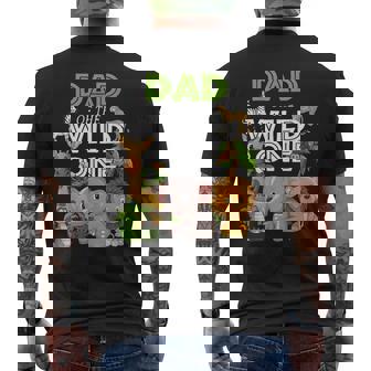 Dad Of The Wild One Zoo Birthday Safari Jungle Animal Men's T-shirt Back Print - Thegiftio