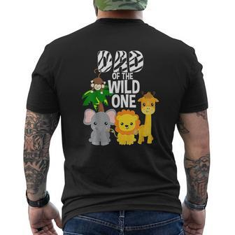 Dad Of The Wild One Zoo Mens Back Print T-shirt | Mazezy