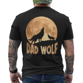 Dad Wolf Happy Father's Day Matching Wolf Lover Men's T-shirt Back Print - Monsterry AU