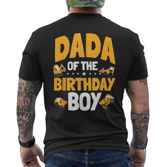 Dada Of The Birthday Boy Construction Worker Bday Party Men's T-shirt Back Print - Monsterry