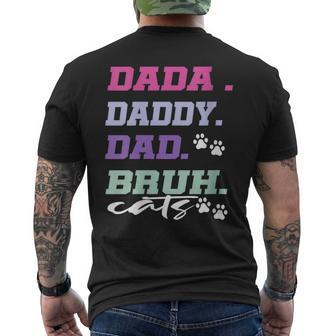 Dada Daddy Dad Bruh Cats Happy Fathers Day Dad Lovers Men's T-shirt Back Print - Thegiftio UK