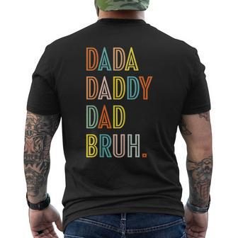 Dada Daddy Dad Bruh Colorful Dad To Bruh Father's Day Men's T-shirt Back Print - Monsterry