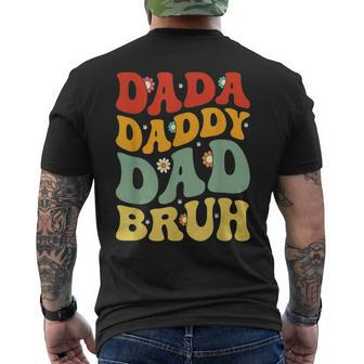 Dada Daddy Dad Bruh Fathers Day 2024 Groovy Men's T-shirt Back Print - Thegiftio UK
