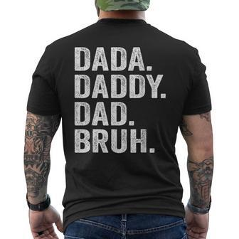 Dada Daddy Dad Bruh Fathers Day Vintage Father Papa Men's T-shirt Back Print - Seseable