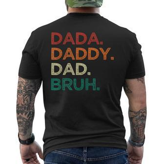 Dada Daddy Dad Bruh Fathers Day Vintage Retro Father Men's T-shirt Back Print - Monsterry UK