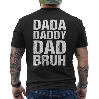 Dada Daddy Dad Bruh Fathers Day 2024 Dad Son Vintage Men's T-shirt Back Print - Seseable