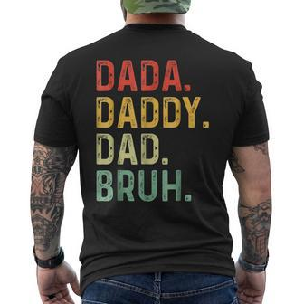 Dada Daddy Dad Bruh Fathers Day Dad Vintage Men's T-shirt Back Print - Seseable