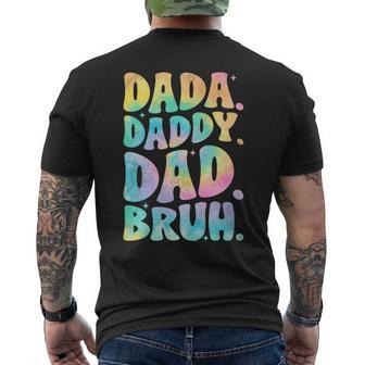 Dada Daddy Dad Bruh Retro Groovy Father's Day Dad Men Men's T-shirt Back Print - Thegiftio UK