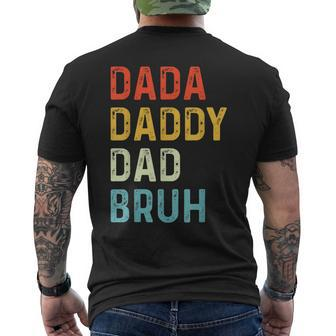 Dada Daddy Dad Bruh Dad Vintage Fathers Day Men's T-shirt Back Print - Seseable